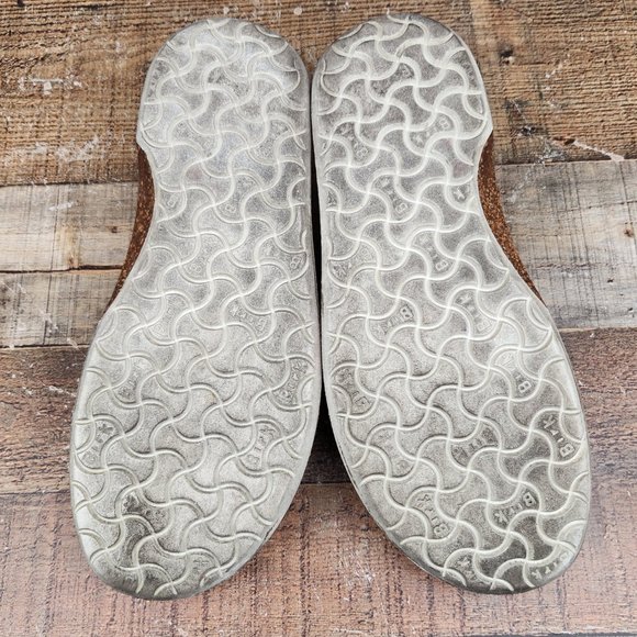 Birkenstock Gary Sand Men Sz 12 EU 45 Ginger Suede Leather Oxford Derbys Cork - Picture 8 of 9